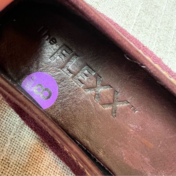The Flexx Burgundy Suede Slip On Flats - Picture 6 of 10